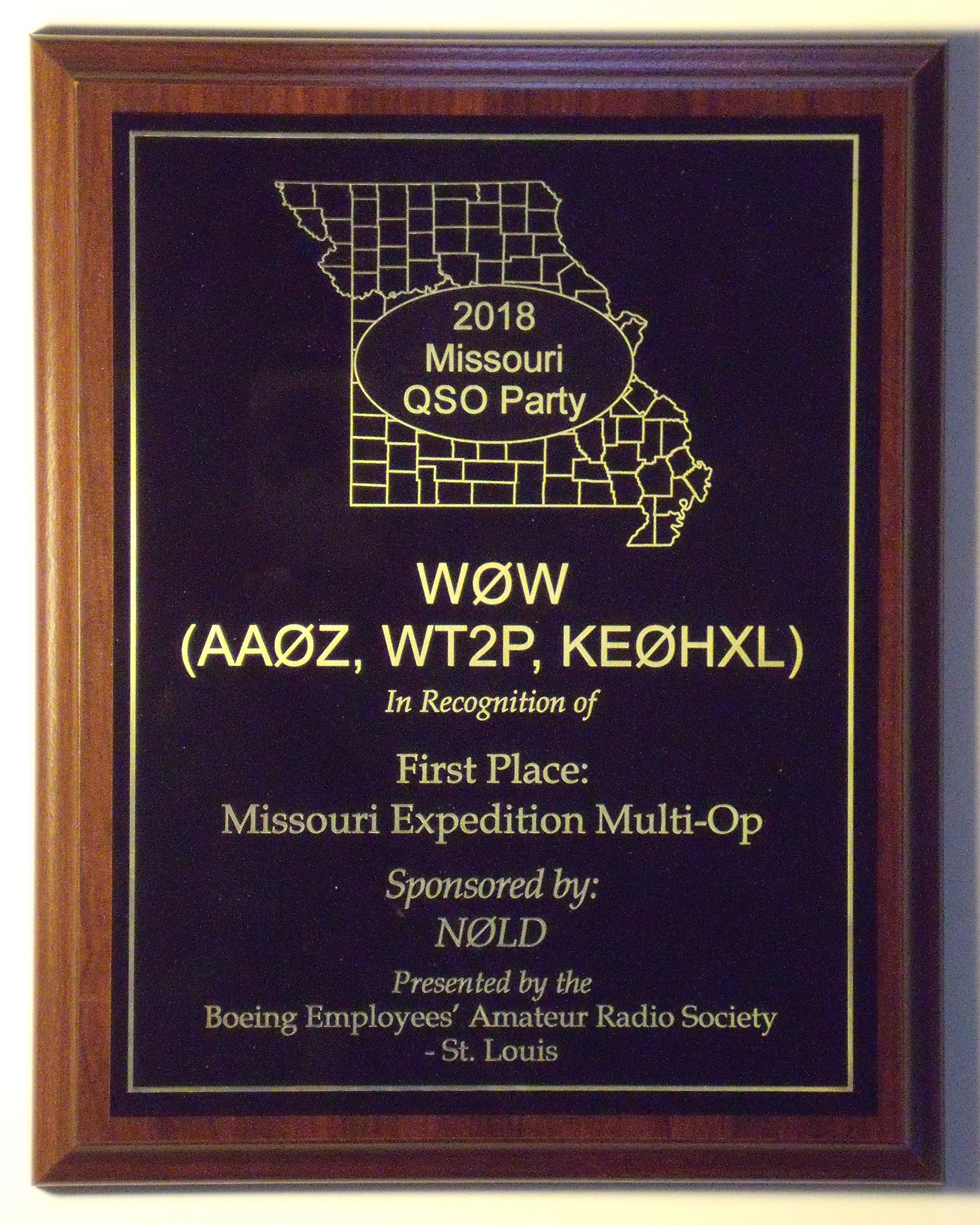 MOQP 18, Plaque 05, W0W (AA0Z, WT2P, KE0HXL)